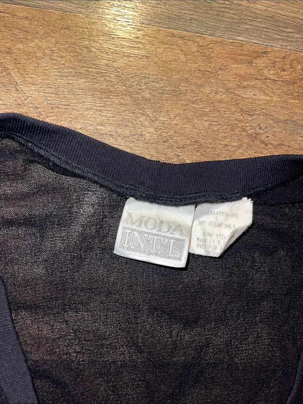 Y2K Vintage Sheer MODA INTL Black Embroidered V-Neck Cardigan size Small - Picture 2 of 5